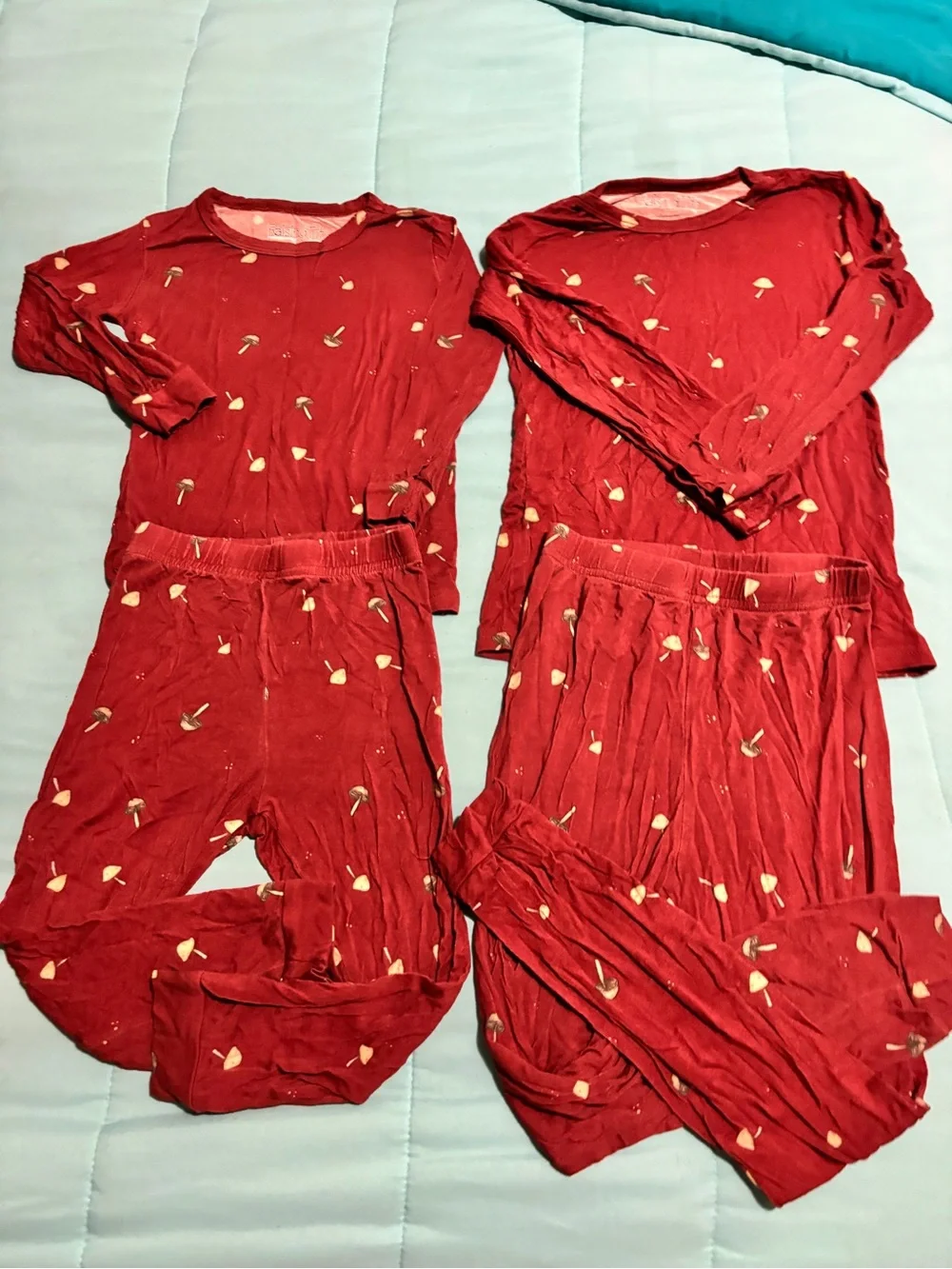 Raising Tito organic bamboo cotton pajama matching sibling set 2T/5T woodland